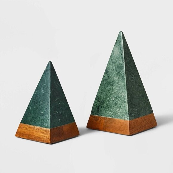 Threshold Studio McGee Marble and Wood Christmas Green Large - Target 2023 - Picture 4 of 7